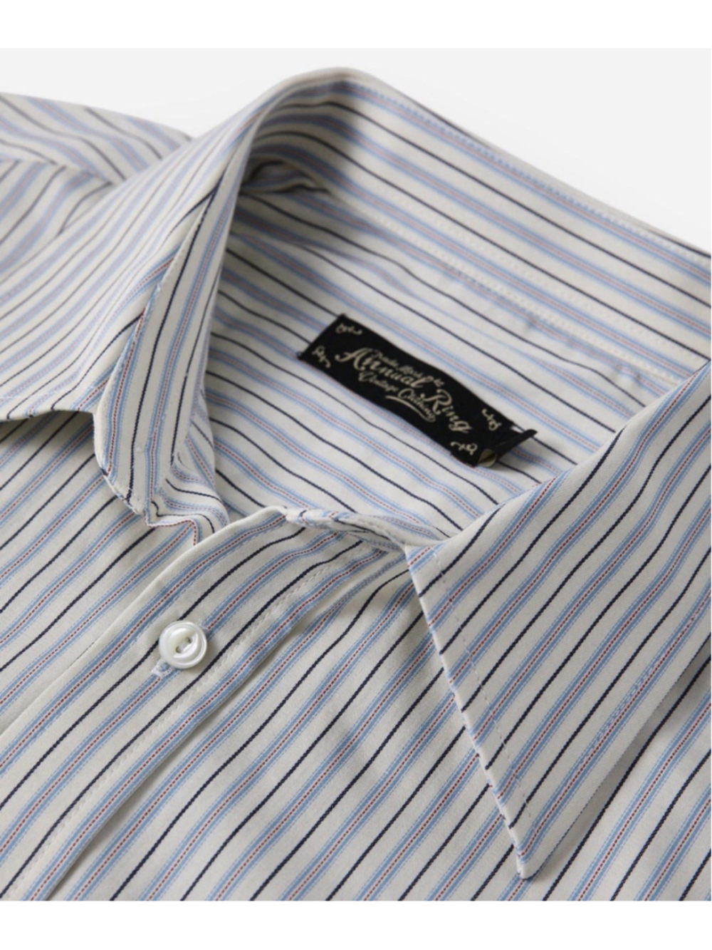Annual Ring 1930s 5 oz Yarn-Dyed Striped Dress Shirt L🇺🇸USA SHIP - Picture 3 of 5
